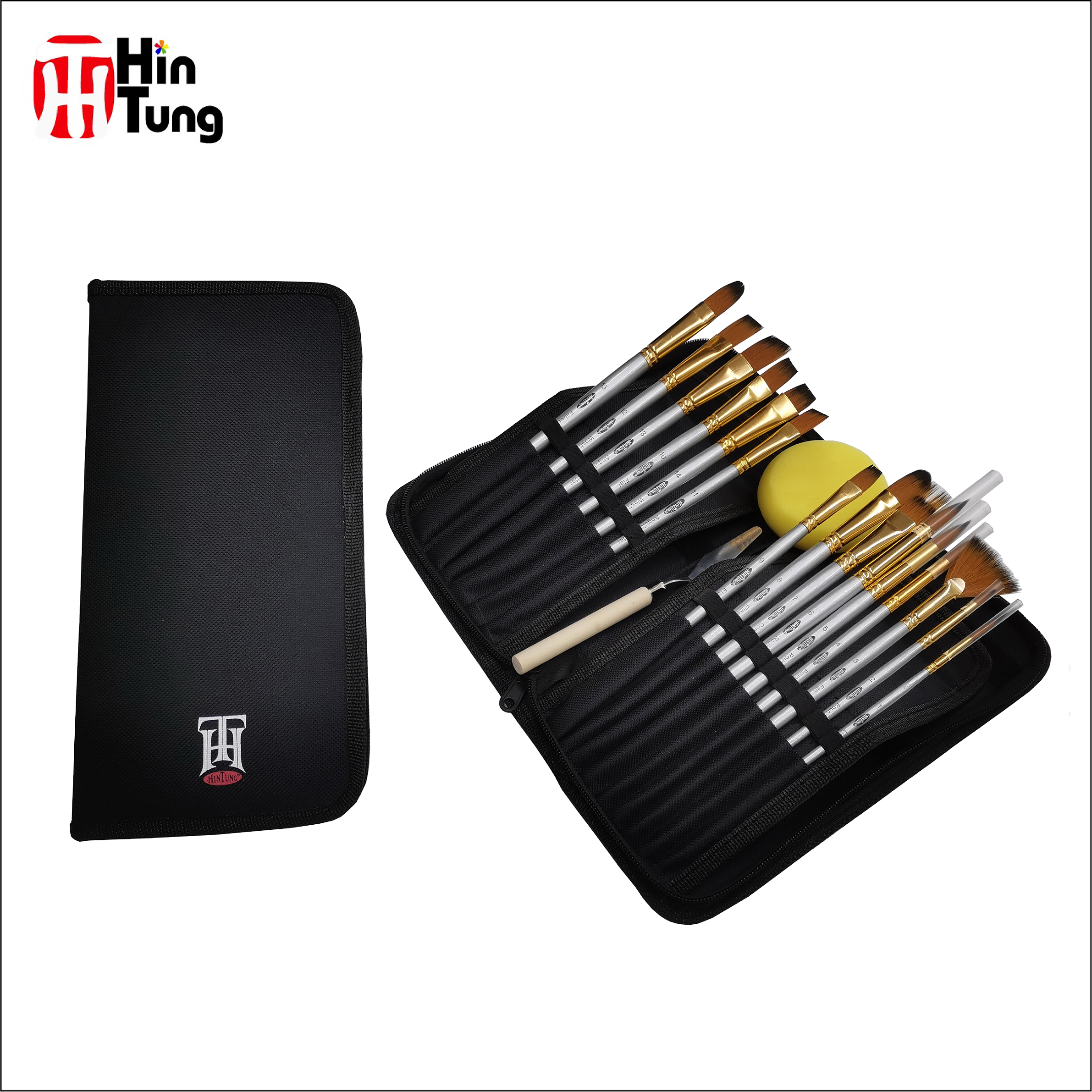 18 шт. художественная кисть для рисования с переносной всплывающей подставкой нейлоновый чехол