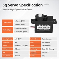 Servomoteur RC sans noyau Kpower P0050 5g Micro Servo 1kg 0.08s pour avion RC, planeur, voiture RC micro 1/24 et mini robot