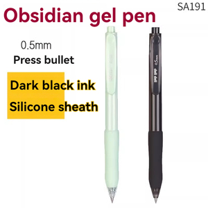 Deli SA191 Obsidian пресс-гелевая ручка оранжевый черный стержень 2 чернила гладкая силиконовая оболочка удобный захват 0,5 пуля черная ручка - Product Image 2