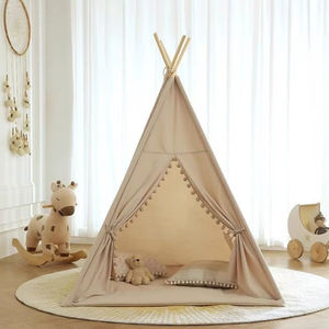 Tente de jeu pour enfants en toile de coton, antidérapante, rembourrée, pliable, grande capacité, pour l'intérieur et l'extérieur, tente <span class=keywords><strong>tipi</strong></span> indienne - Product Image 1