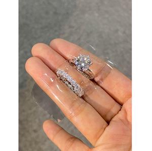 925 Sterling Silver <b>Moissanite</b> Bridal Ring Elegant Wedding Band Engagement Ring Sparkling Luxury Fine <b>Jewelry</b> - Product Image 6