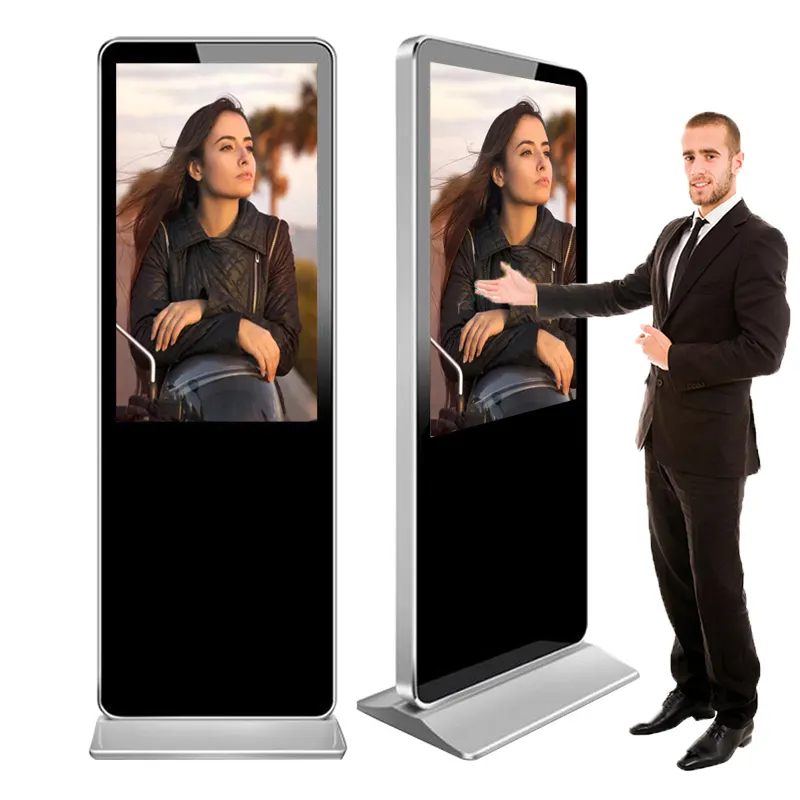 Commercial Ads Screen Lcd Advertising Player 50 Inch Floor Stand Media Player Digital Signage And Displays