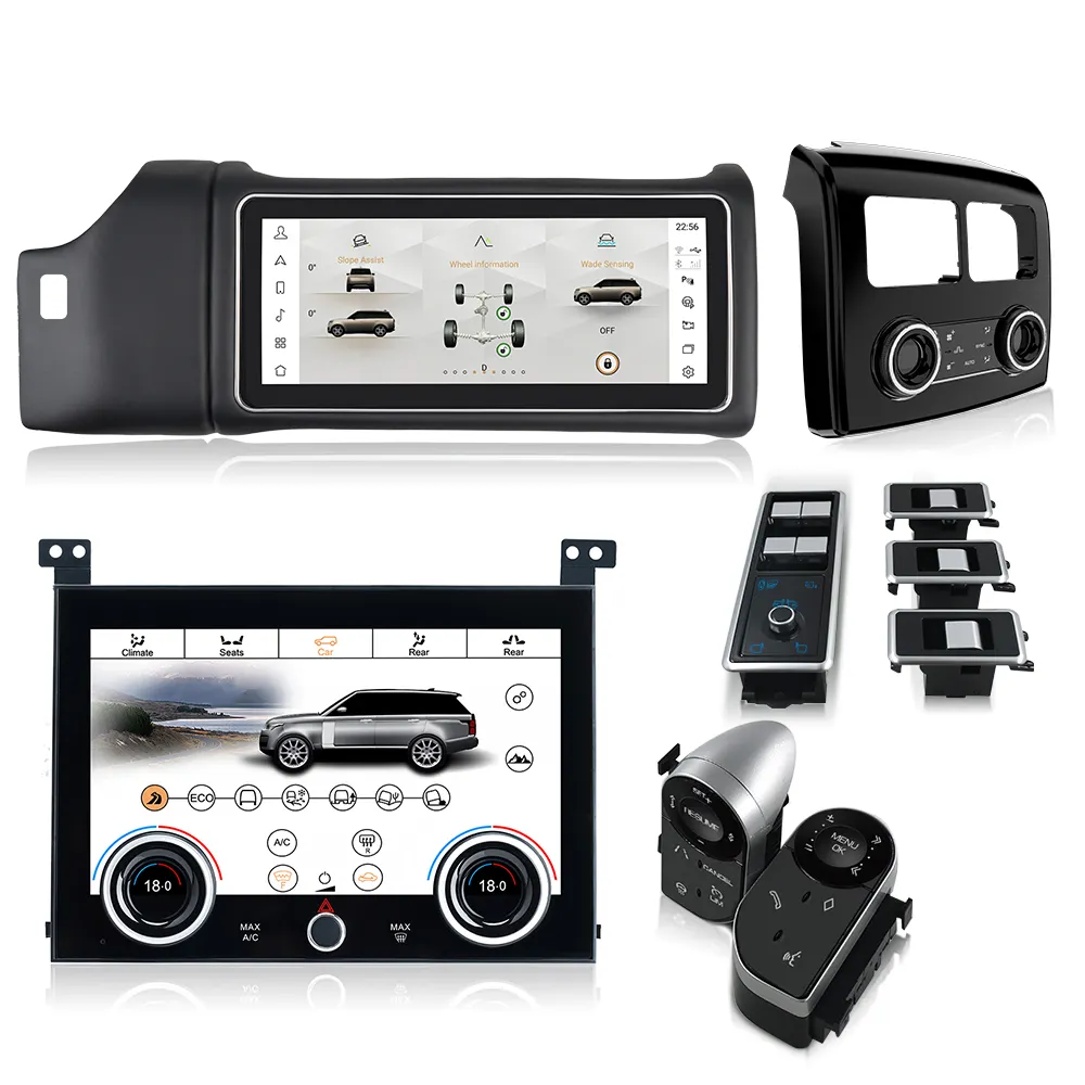 Rádio estéreo GPS para carro de 12,3 polegadas, navegação GPS para Land Range Rover Vogue L405 2013-2017, tela curva Android Auto WiFi carplay