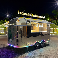 Remorque de bonne qualité Vintage Ice Cream Van Pizza Trailer Food Truck Chariots mobiles entièrement équipés à bon prix