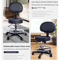 Tabouret de bar en cuir pivotant, réglable en hauteur avec roulettes, design minimaliste moderne pour bar à domicile, comptoir de réception