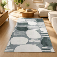 Moderner Abstrakter Jacquard-Teppich Weicher Plüsch-Wohnzimmerteppich Geometrisches Muster Rutschfester Maßgefertigter Teppich