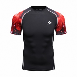 Camiseta de compresión de rendimiento de capa base <span class=keywords><strong>UPF</strong></span> 50 + de manga larga para hombre con estampado de sublimación completa Rash Guard - Product Image 2