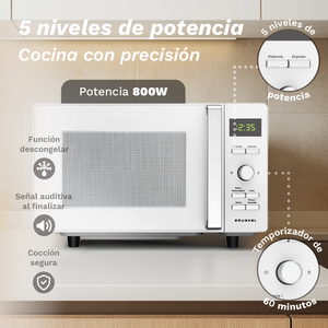 Forno a Microonde Grunkel 25L 800W Senza Piatto Girevole Design Piatto - Product Image 3