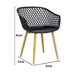 Chaise de salle à manger moderne en <span class=keywords><strong>plastique</strong></span> <span class=keywords><strong>noir</strong></span> avec pieds en métal design creux pour les loisirs terrasse jardin chambre salon bureau utilisation parc salle de sport - Product Image 6
