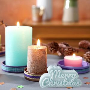 <b>Silicone</b> Aromatherapy Christmas Candle Molds Handmade Soap Cake <b>Baking</b> Tools OPP Bag Packed - Product Image 2