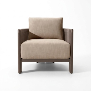 <span class=keywords><strong>Chaise</strong></span> <span class=keywords><strong>de</strong></span> jardin Light Stream à dossier tonneau, <span class=keywords><strong>en</strong></span> aluminium cannelé, avec coussins reticulés, résistante aux intempéries, tressée à la main, avec détails architecturaux - Product Image 1