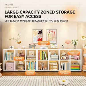 Steel-made Minimalist Grid <strong>Cabinet</strong> Study <strong>Bookcase</strong> Freely Combinable Multi-compartment <strong>Cabinet</strong> for Living Room &amp; Bedroom - Product Image 3