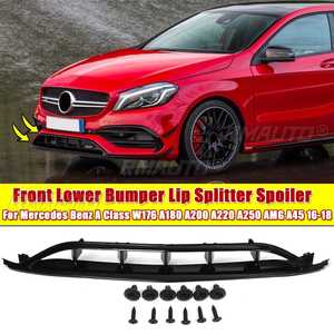 Kit carrosserie W176 style AMG : Lame de pare-chocs avant, séparateur, spoiler et canards latéraux pour Mercedes Benz Classe A W176 AMG A45 2016-2018 - Product Image 3
