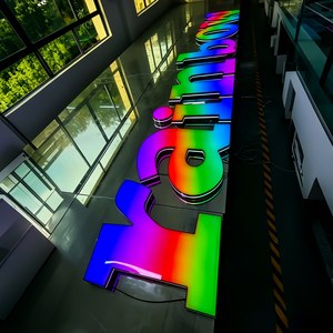 Letras <span class=keywords><strong>de</strong></span> Canal LED RGB Personalizadas, Programables, a Todo Color, con Iluminación <span class=keywords><strong>de</strong></span> Colores <span class=keywords><strong>de</strong></span> Ensueño, Logotipo 3D, Letrero para Tienda, Resistente al Agua para Exteriores - Product Image 1