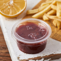 Gobelets à sauce jetables noirs de 35 ml pour restaurant, récipients ronds en plastique pour sauces à tremper, emballages alimentaires à emporter