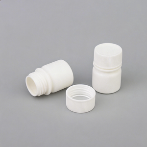 Flacone rotondo bianco in HDPE da 5 ml con tappo a vite a coste, contenitore opaco per pillole, capsule, polveri e campioni di laboratorio - Product Image 2