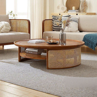 Table basse en bois de style Wabi-sabi, table à thé compacte, rangement durable, écologique, adaptée aux petits appartements, salons.