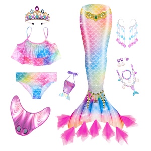 Costume da Sirena per Bambine, Coda di Sirena, Costume da Principessa Sirena con Design Luccicante, Outfit per Feste in Spiaggia, Regalo di Compleanno - Product Image 2