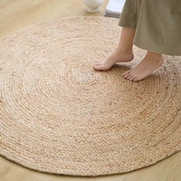 100% Handmade Hand Woven Round Circle Natural Jute Area Rugs Jute Carpets Rugs Floor Mats Tapis