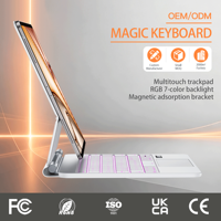 Nouvel étui clavier magique à pavé tactile 5 points ultra-fin pour iPad Air 13" M4/M3/M2, rétroéclairage 7 couleurs, protection supérieure