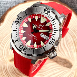 Montre automatique Monster 42mm, mouvement NH36A, cadran orange, bleu, rouge, verre saphir, marques lumineuses, montre pour hommes, 20ATM - Product Image 6