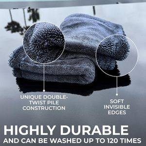 Serviette de séchage pour voiture en microfibre extra large 24x36 1400GSM ultra douce double face sans rayures sans traces absorbante pour lavage de voiture - Product Image 3