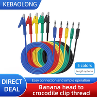 Kawat uji Multimeter tembaga murni 16awg biru kabel daya silikon & kabel ekstensi