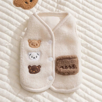CWFS953 Gilet T-shirt pour chien en coton uni, doux et respirant, motif ours mignon, vêtements chauds d'hiver pour chiots, vêtements d'extérieur pour petits chiens, OEM