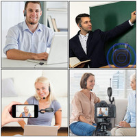 Casque de Microphone sans fil à double condensateur Portable suppression de bruit UHF pour l'enseignement de la parole en public vidéo métal cardioïde