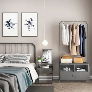 Fabricantes de productos de muebles de dormitorio de sala de estar de China perchas de tela negras percheros de metal perchas de pie para ropa