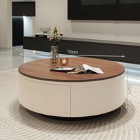 Meuble TV de Luxe Haut de Gamme, Ensemble Meuble TV et Table Basse Moderne pour Salon avec Rangement