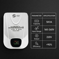 Stabilisateur de tension servo-moteur SZDQ TVR 220V 500VA 1kVA 2kVA 3kVA 5kVA 1Ph 6kA MCB 100% Cuivre AVR ±3% pour appareils électroménagers et réfrigérateurs