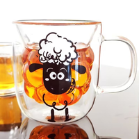 2025 Chine usine pas cher verrerie Design créatif haute Borosilicate Double paroi tasse en verre tasse avec paillettes pour la Promotion