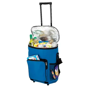 Lekvrije Custom Picknick Koelers Op Wielen, Opvouwbare Thermische Voedselzak Koelbox Met Trolley