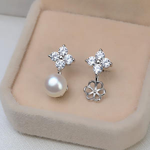 Plata S925, Perlas de 8-12 mm, Hechas a Mano, JG5135, Accesorios para Manualidades, Pendientes, Aretes, Bandeja Vacía para Joyería - Componentes y Fornituras para Joyería - Product Image 2