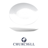 Plateau de service ovale 25 × 19,4 cm H 3,2 cm en céramique blanche Churchill Whor10