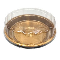 JY82108 Runde Schwarze Box Hochdeckel-Einwegbehälter aus Kunststoff für Sushi Einweg-Sushi-Behälter Lebensmittel-Kunststoffschale