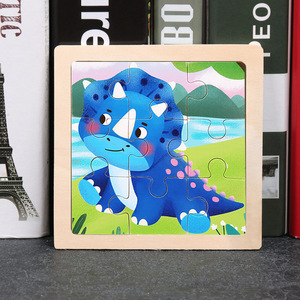 Çocuklar için Montessori Mini 9 Parça Ahşap DIY Yapboz Oyunları Erken Eğitici Öğrenme Oyuncakları Toptan - Product Image 3