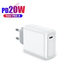 20W PD USB Tipe C Adaptor Pengisi Daya Cepat untuk iPhone 11 Pro XR 12 Mini Xs Max 8 X Port Pengisi Daya PD Cepat UK EU US Pasang Dinding Perjalanan