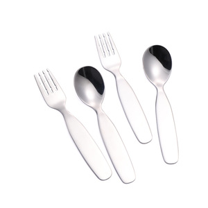 Ensemble de couverts portables Bencircle CT04 en acier inoxydable 304 avec manche plat en plastique, motif animal de dessin animé, cuillère créative pour fruits, pour enfants - Product Image 1