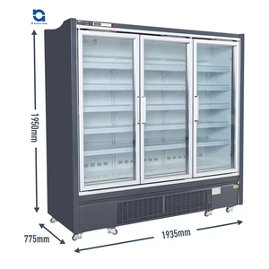 Congélateur commercial de supermarché Réfrigérateur vertical avec refroidissement par air Présentoir de boissons vertical à 3 portes Équipement de réfrigération - Product Image 1