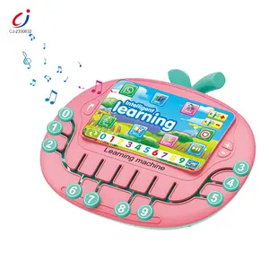 Newest modern toys pink learning machine toy apple shape infant smart educational toy math learning machine