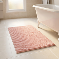 Tapis de sol Chenille tissé à la machine, extra dense, fixe, à poils courts, antidérapant, pour porte, salle de bain, douche