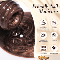BORN PRETTY 10ml Vernis Gel Oeil de Chat Marron Doré Scintillant Magnétique Saison Automne-Hiver Sans HEMA ni TPO pour Salon et Vente en Gros