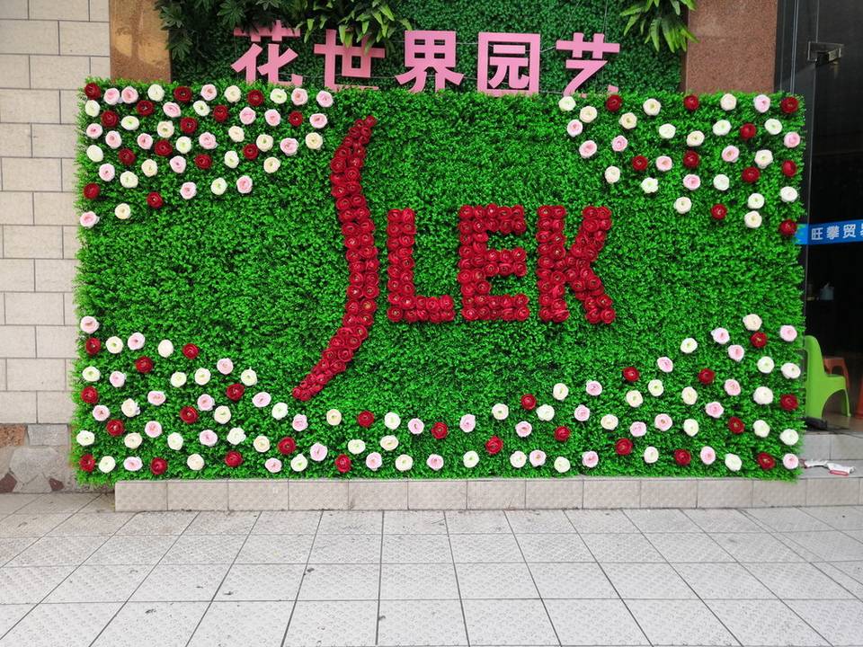 Reception Photo Proofs 60 cm Artificial Flower Wall Panel Black Planter for Office Reception ...