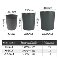Pot de fleurs décoratif de style moderne et luxueux pour jardin, de haute qualité, léger, avec trou de drainage, en matériau PP durable, 10-24L
