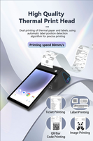Z108 8 pouces + 3.95 Touch Android14 POS Settlement Equipment Terminal, imprimante 58/80mm, module de paiement NFC et QR CODE Checkout
