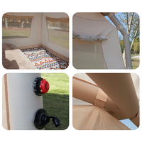 Grande tente gonflable automatique de luxe de forme personnalisée avec tissu rayé en PVC imperméable pour le camping en plein air portable