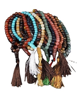 Chapelet en pierres naturelles multicolores, perles de prière musulmane, vente en gros, - Product Image 1