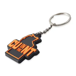 Bán buôn móc khóa tùy chỉnh thiết kế Silicone PVC thư Móc chìa khóa vòng cao su Keychain